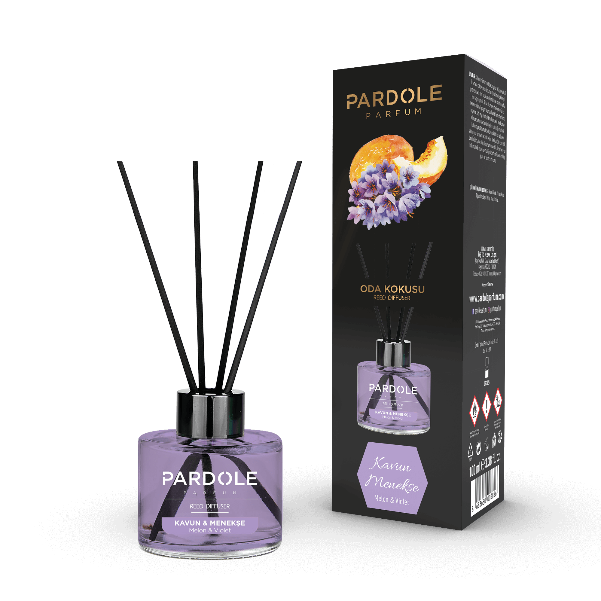 Geurstokjes Melon&Violet 100ML - Pardole Parfum