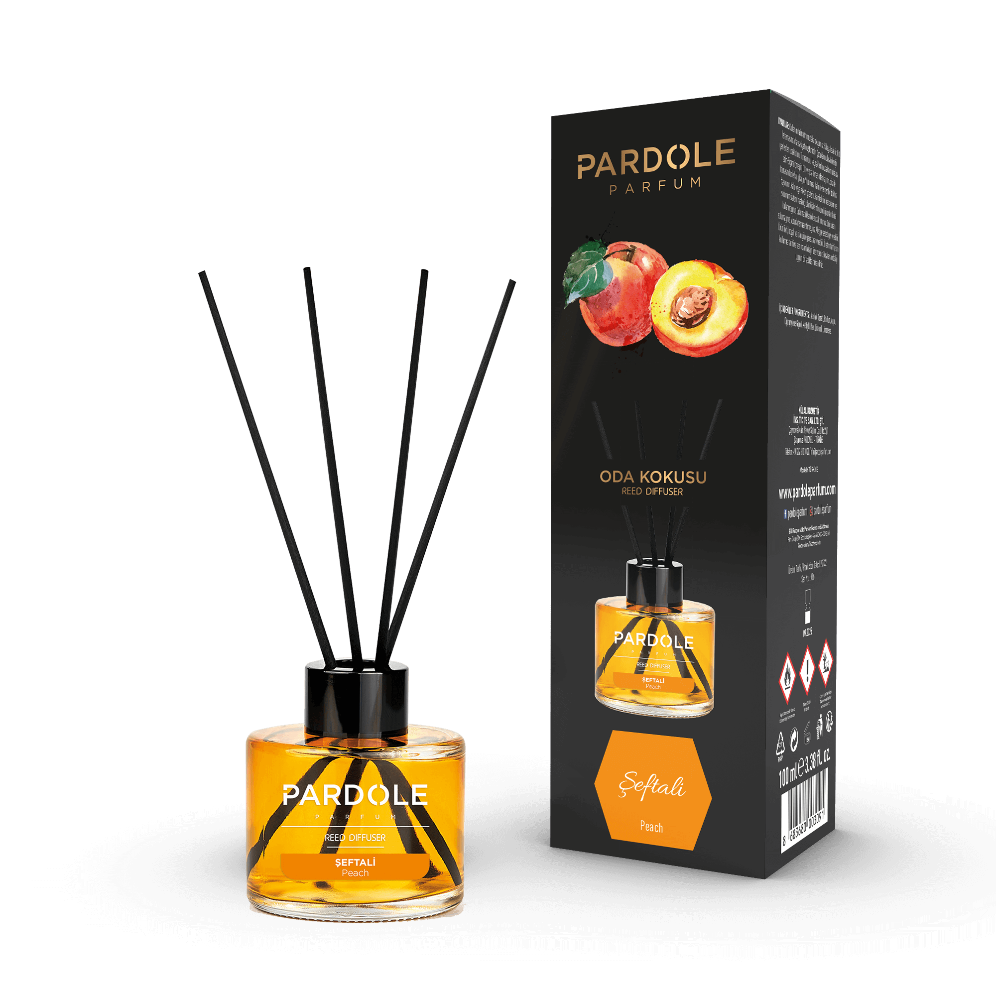 Geurstokjes Peach 100ML - Pardole Parfum